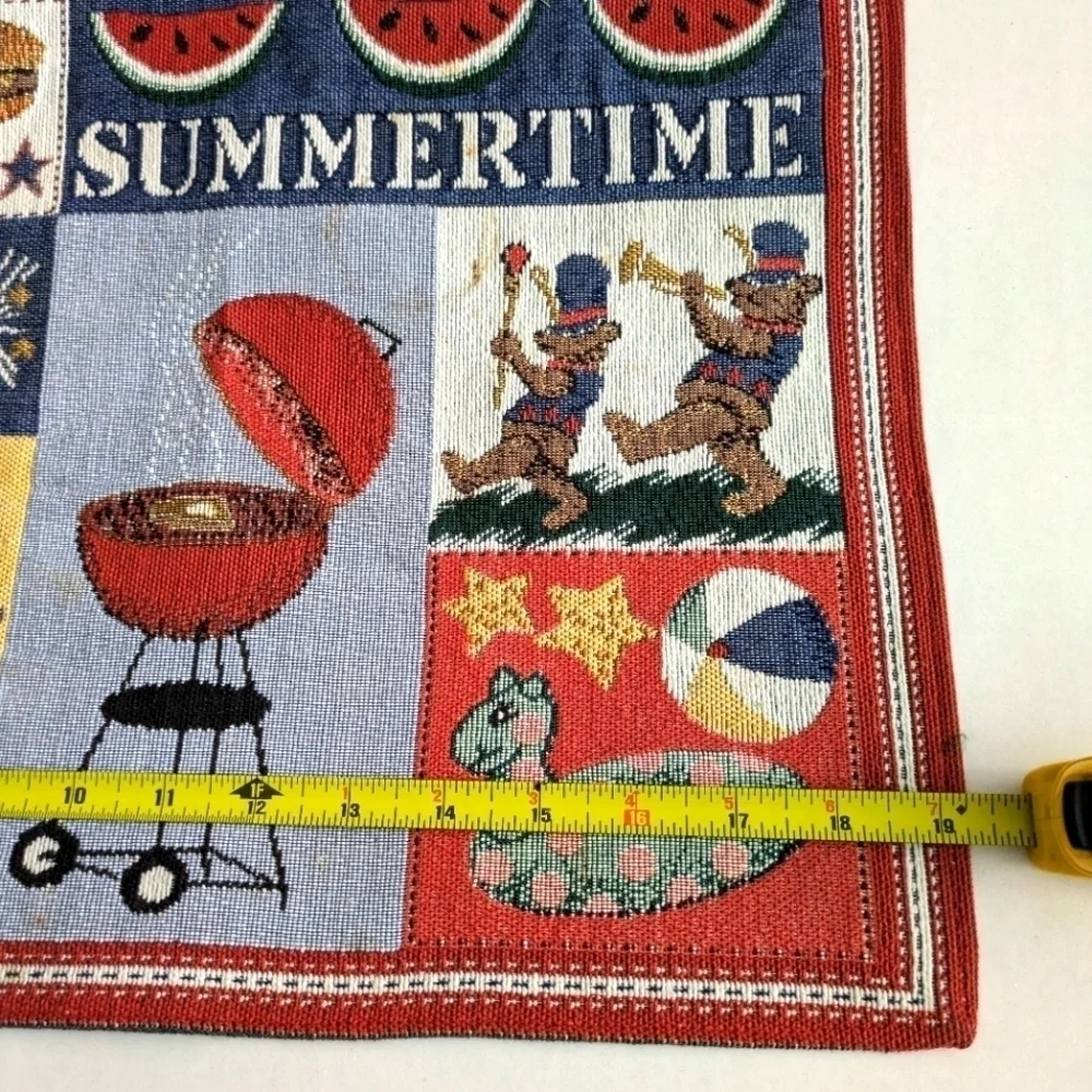 Set Of Six Placemats Summertime Cookout Ice cream Design 19 x 13 Cloth